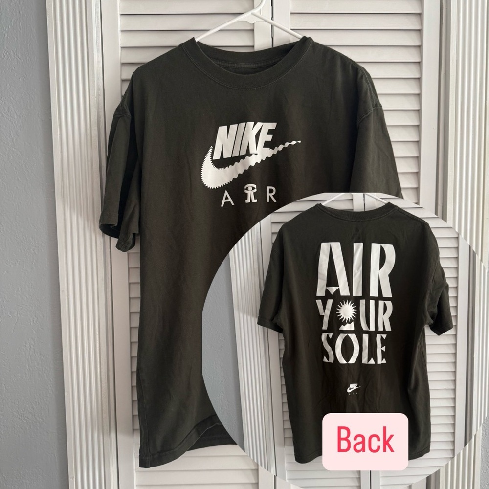 Nike Sportswear Air Your Sole Sequoia T-Shirt Size L Loose Fit Olive Green Max90